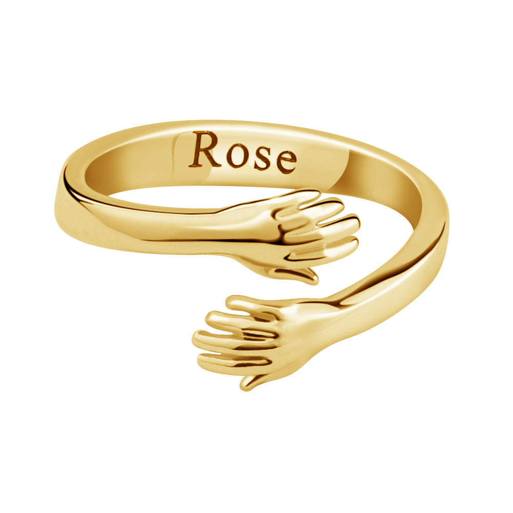 Anna Couple Engraved Open Ring
