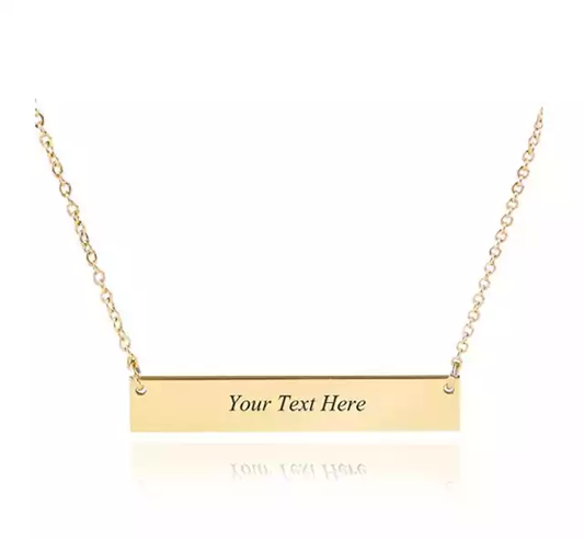 Anaïs Engraved Bar Necklace