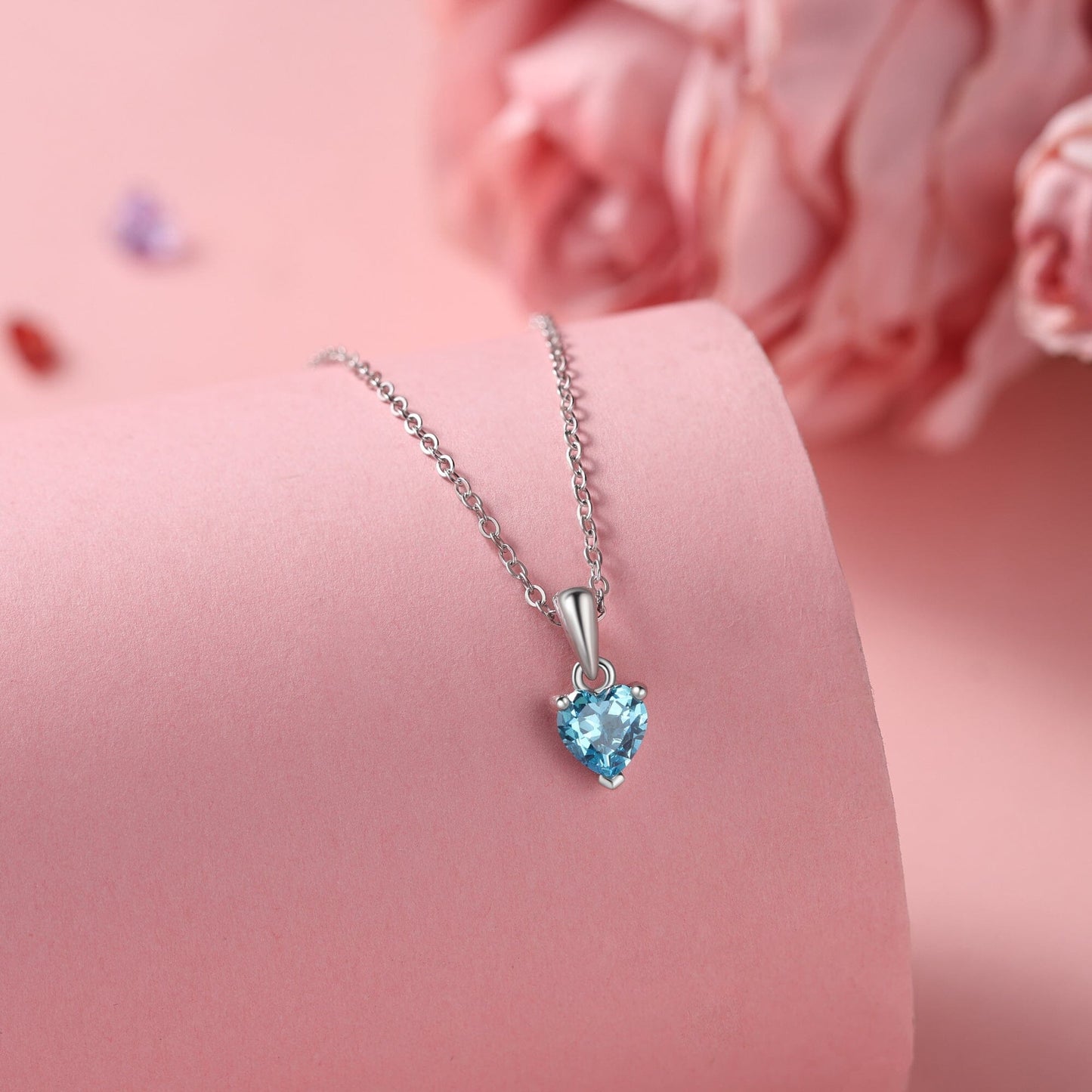 QUICKSHIP 1 Heart Birthstone Necklace for Women